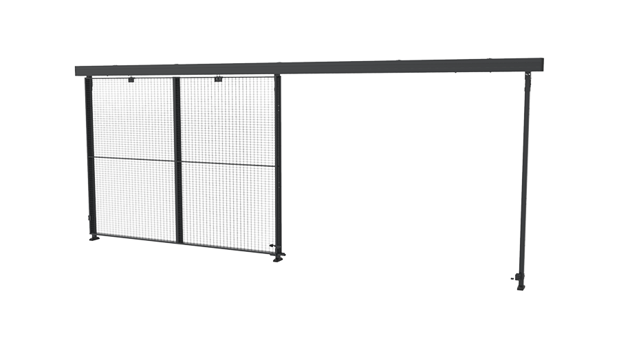 Drievoudige schuifdeur met 3-staps rail