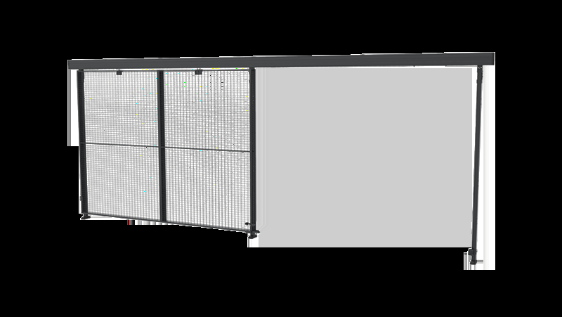 Drievoudige schuifdeur met 3-staps rail