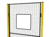 black rubber edge strip on mesh panel for machine guarding