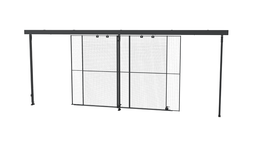 Dubbele schuifdeur, overlappend