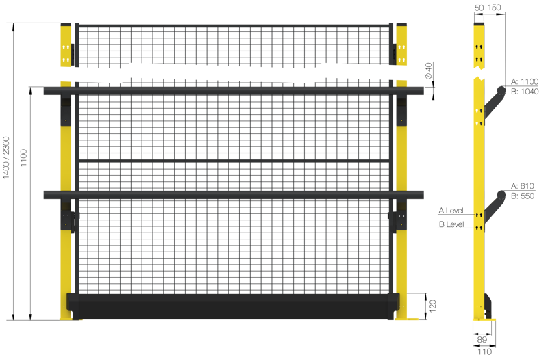 Height 2300 mm without panel