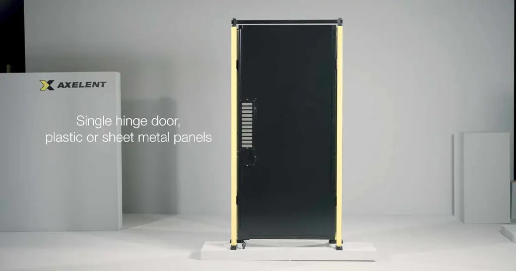 Installere plastic en staalplaat; enkele scharnierende deur met Axelent