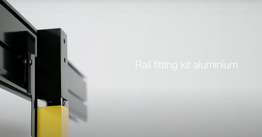 Installere Railmontageset voor schuifdeuren, aluminium met Axelent