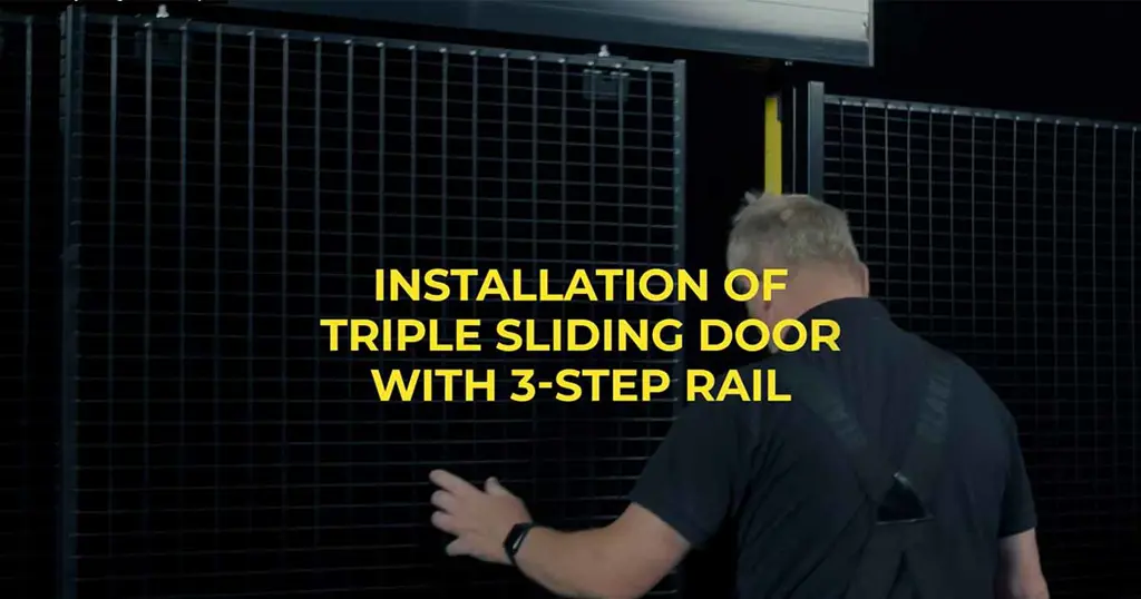 Installere Drievoudige schuifdeur met 3-staps rail met Axelent